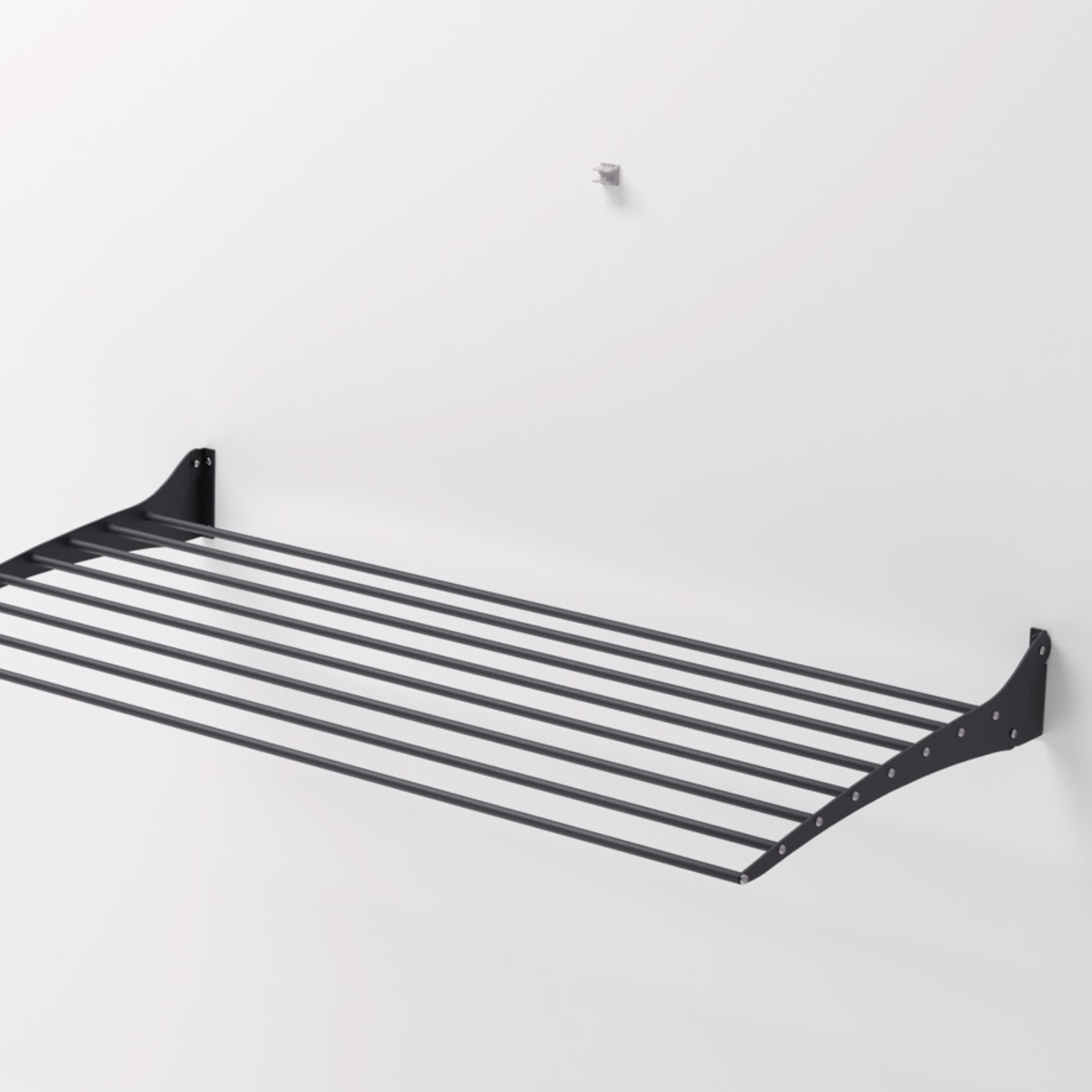 Tendedero compacto pared, 116 cm, foxydry fold, negro