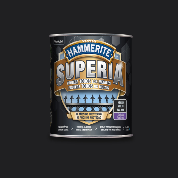 Hammerite superia esmalte antioxidante satinado negro 750ml