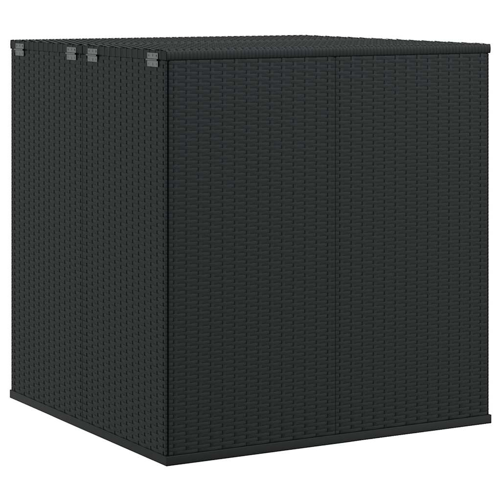 vidaXL baúl de cojines para jardín de ratán pe negro 100x97,5x104 cm