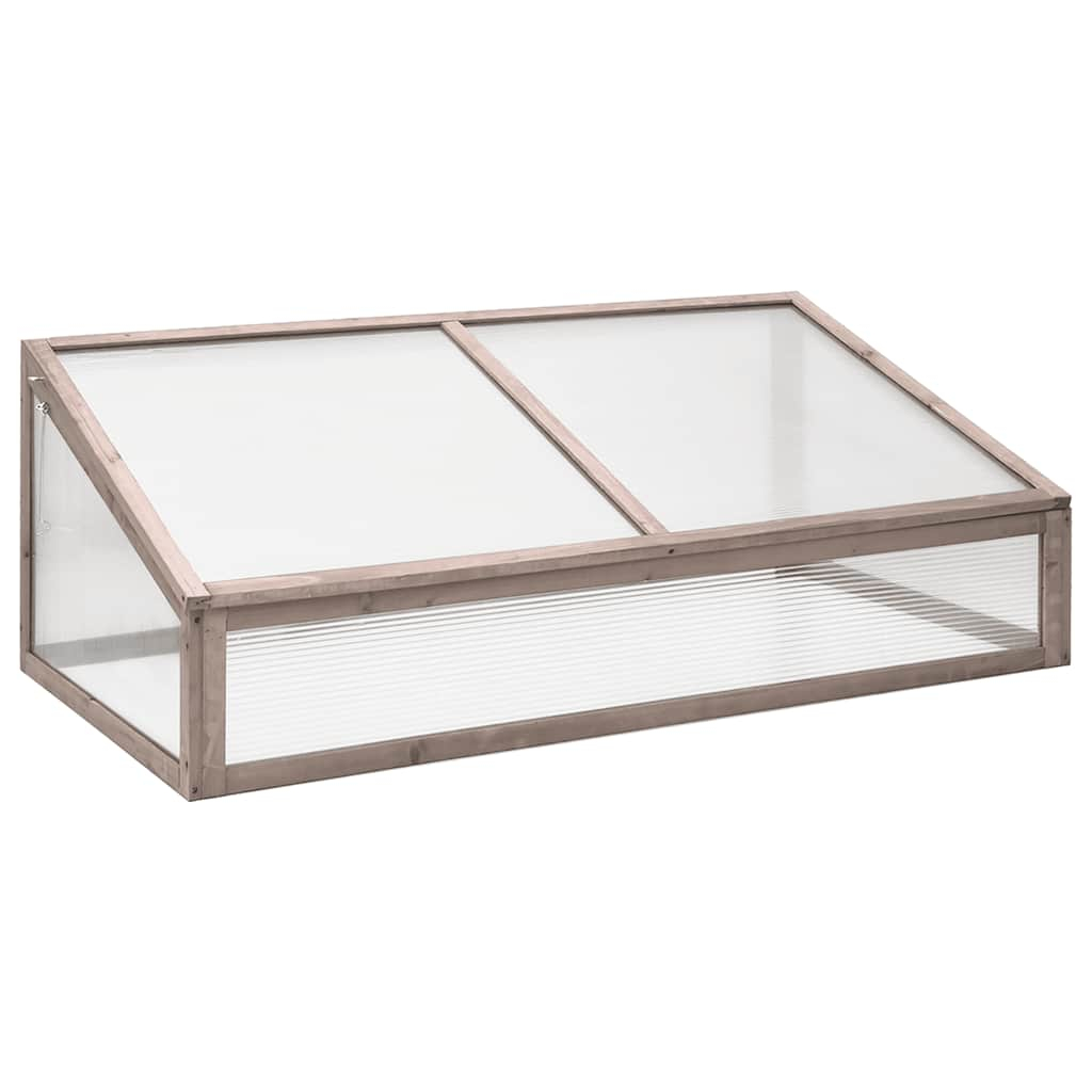 vidaXL invernadero madera de abeto gris 110x56x39 cm