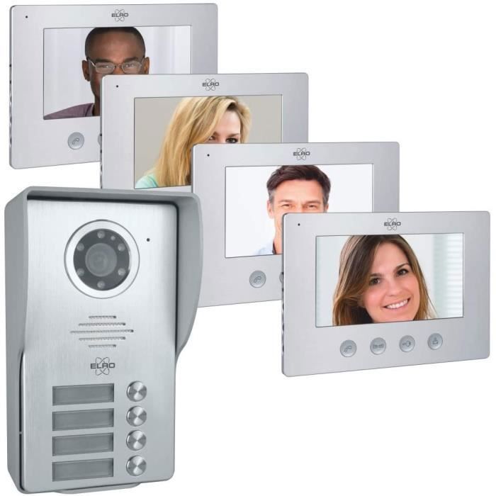 Elro dv477w4 videoportero para 4 familias - 7 pulgadas - 16 tonos de llamad