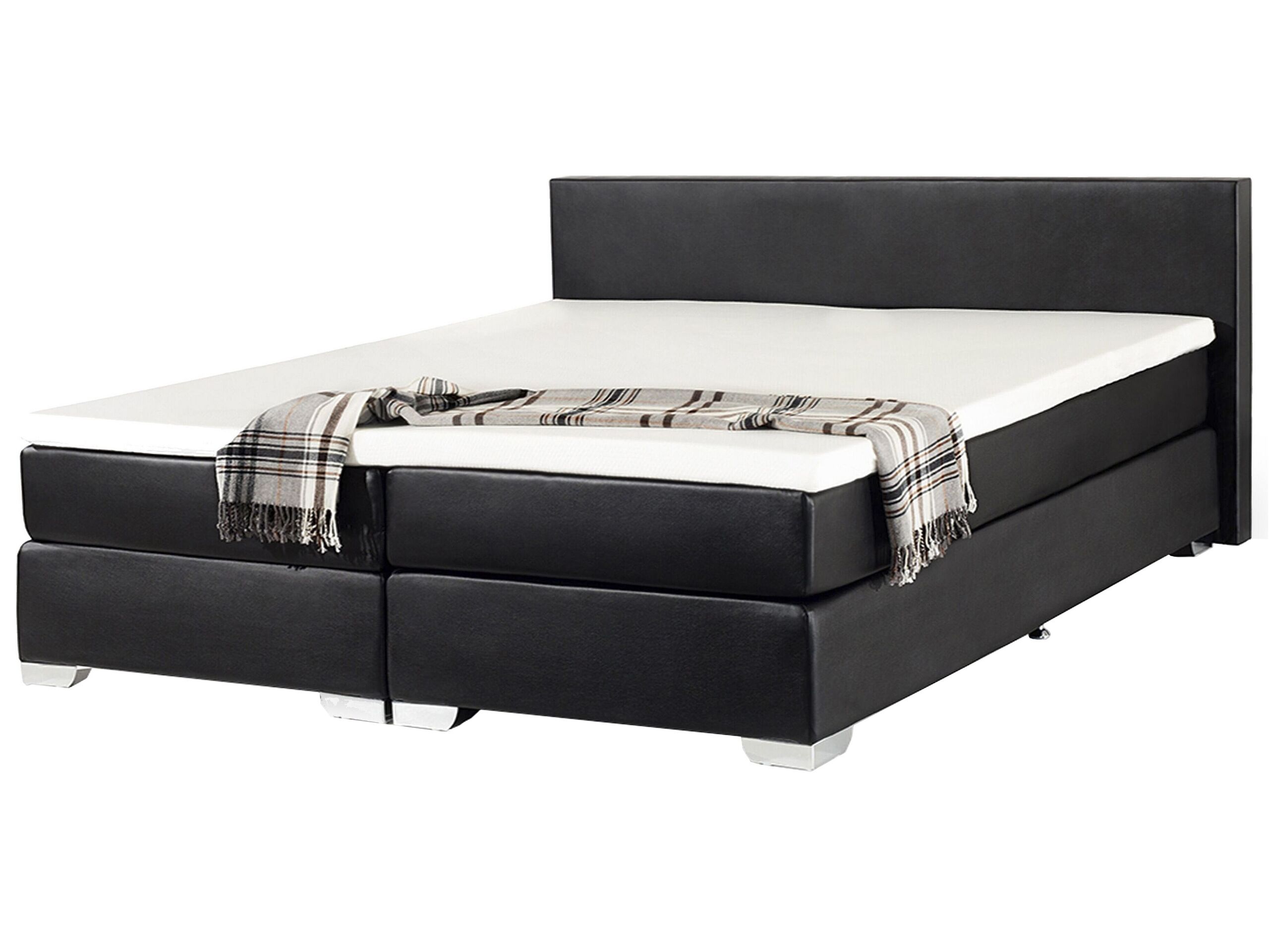 Cama continental piel sintética president 180 x 200 cm negro