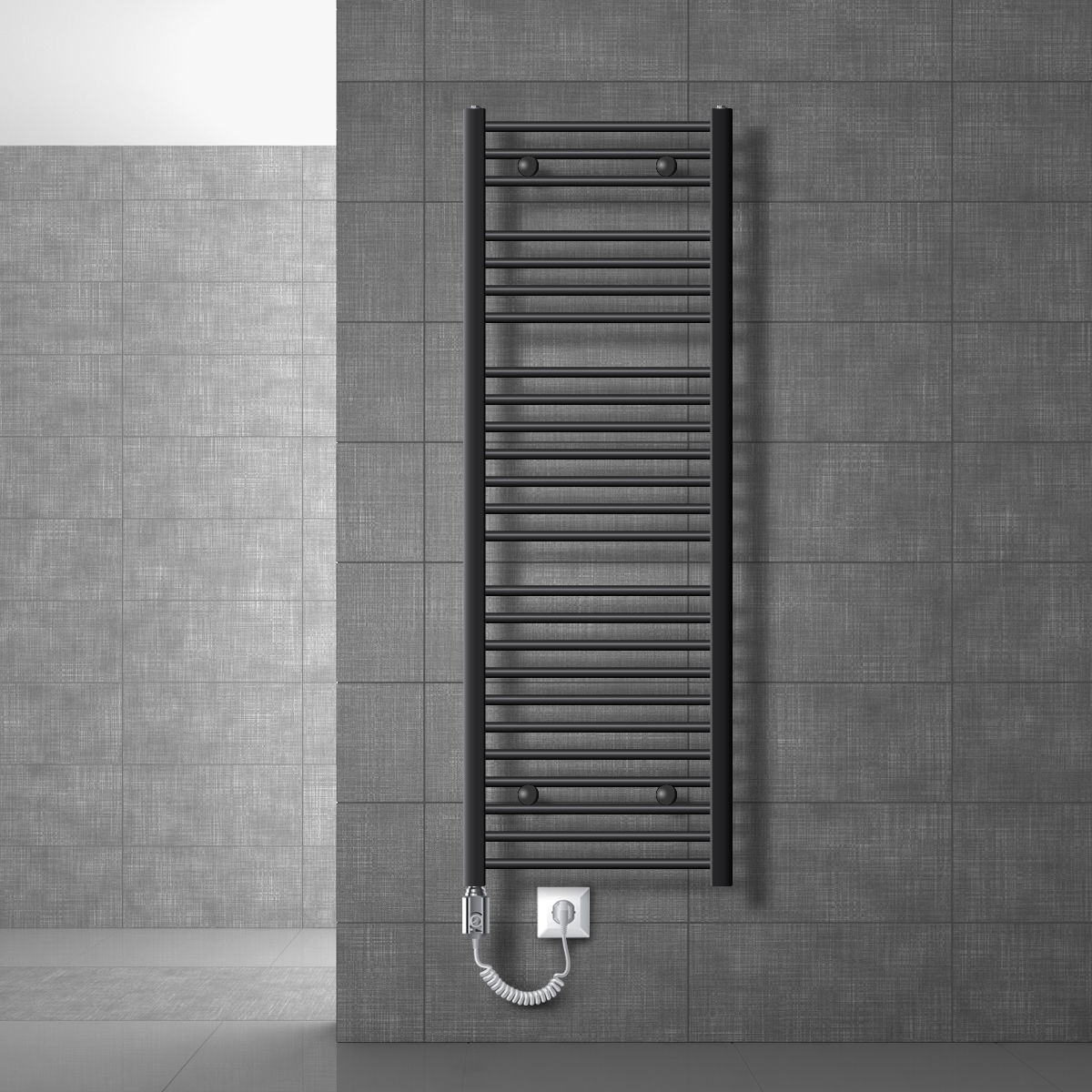 Radiador eléctrico de baño 1200w 500x1500 mm antracita