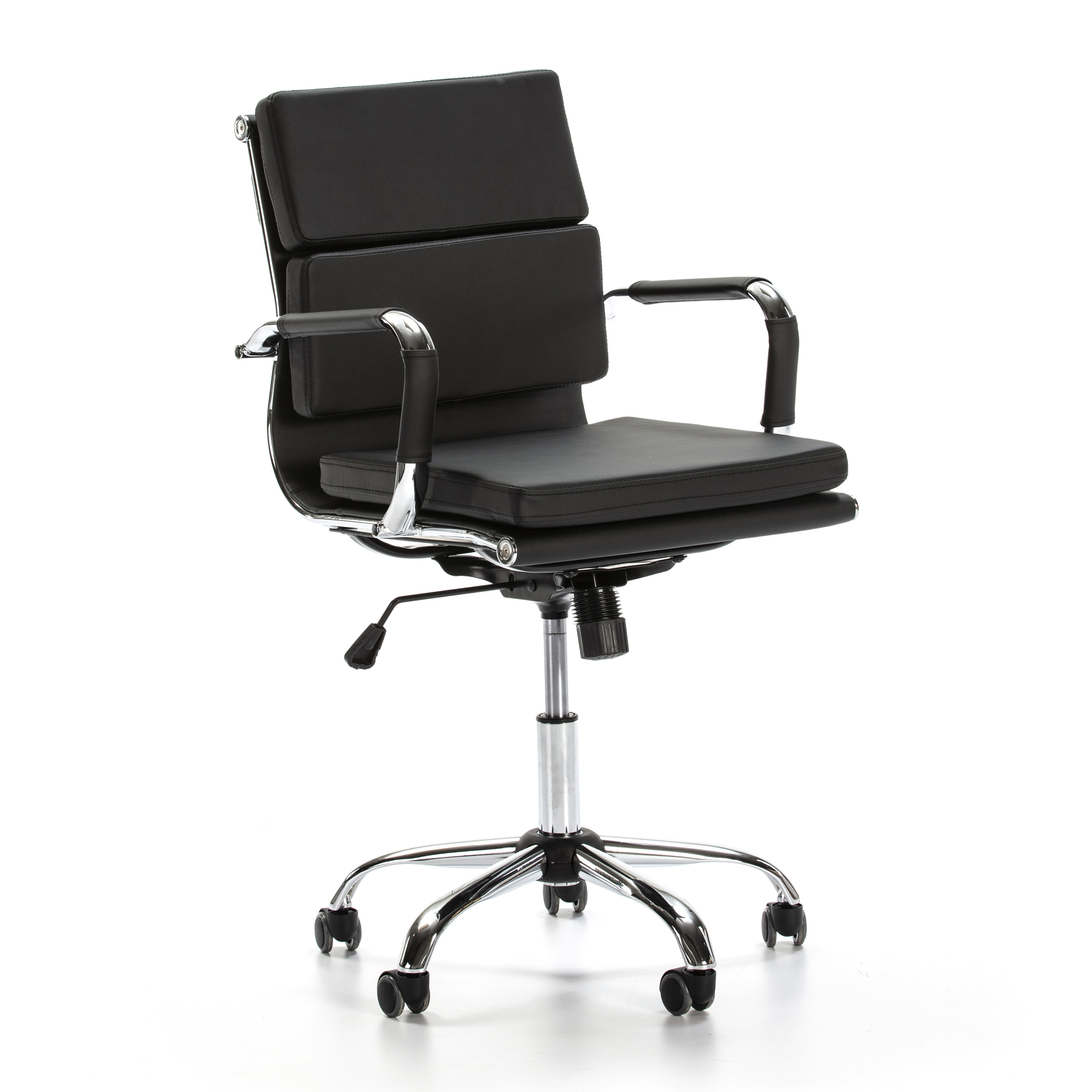 Sillón de oficina fenix reclinable negro, piel sintética, altura ajustable