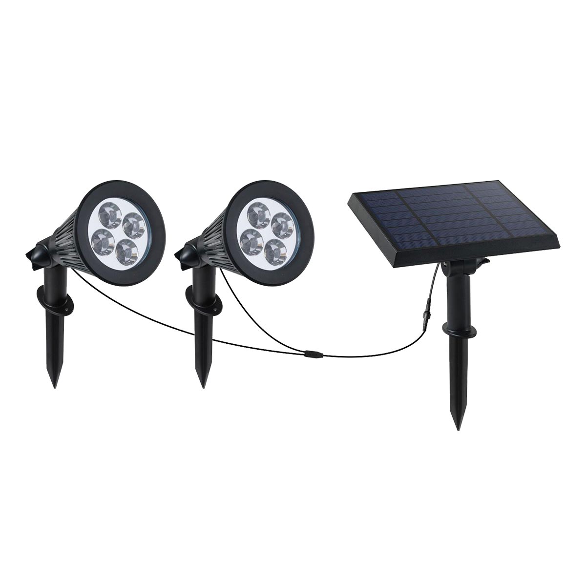 Juego de 2 focos solares conectados 400lm family spiky