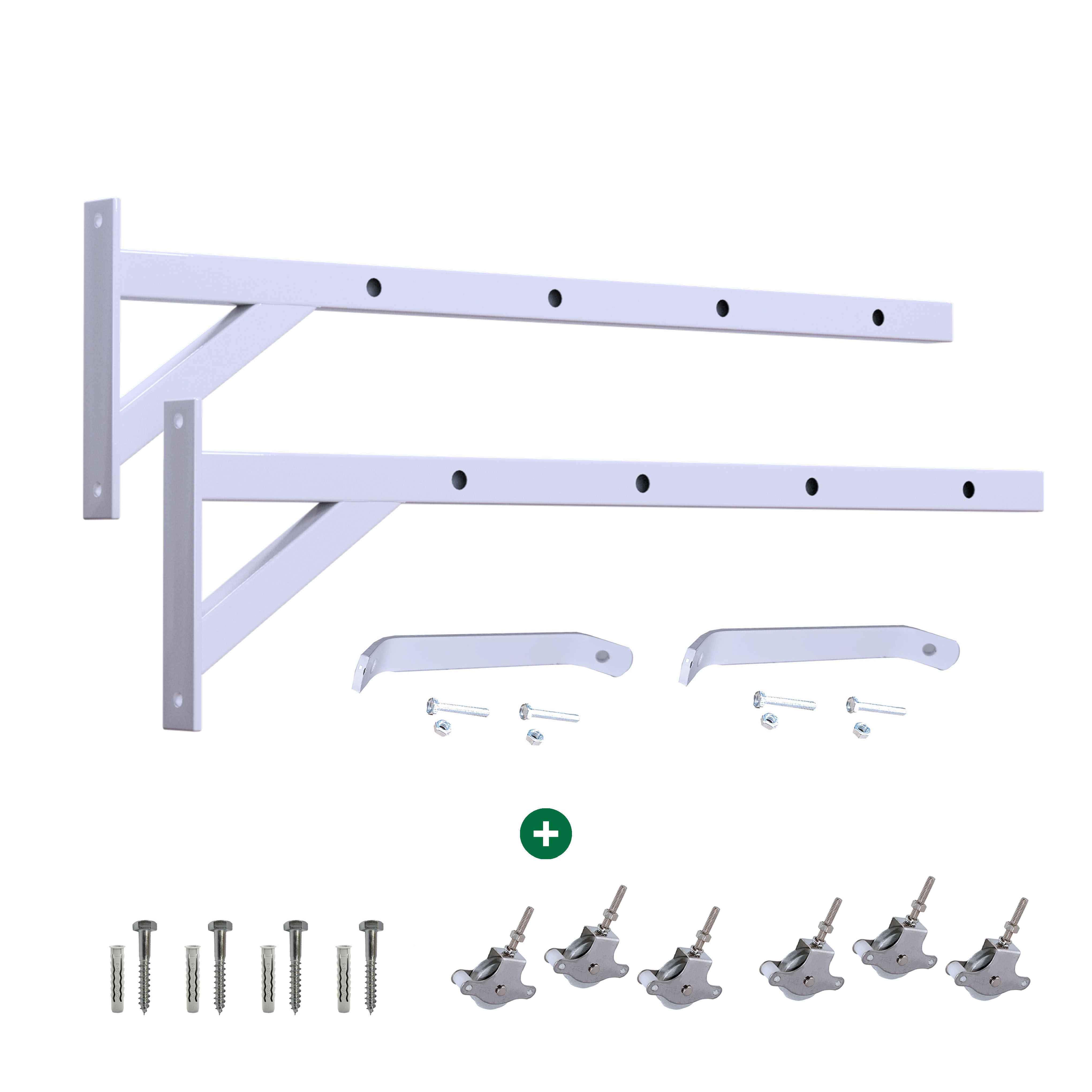 Tendedero de pared con 6 poleas inox | Blanco