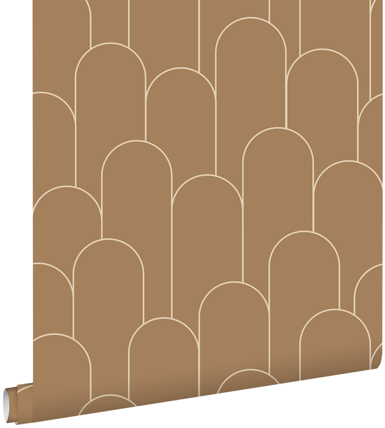 Estahome papel pintado arte deco rojo barro cocido 50 x 900 cm
