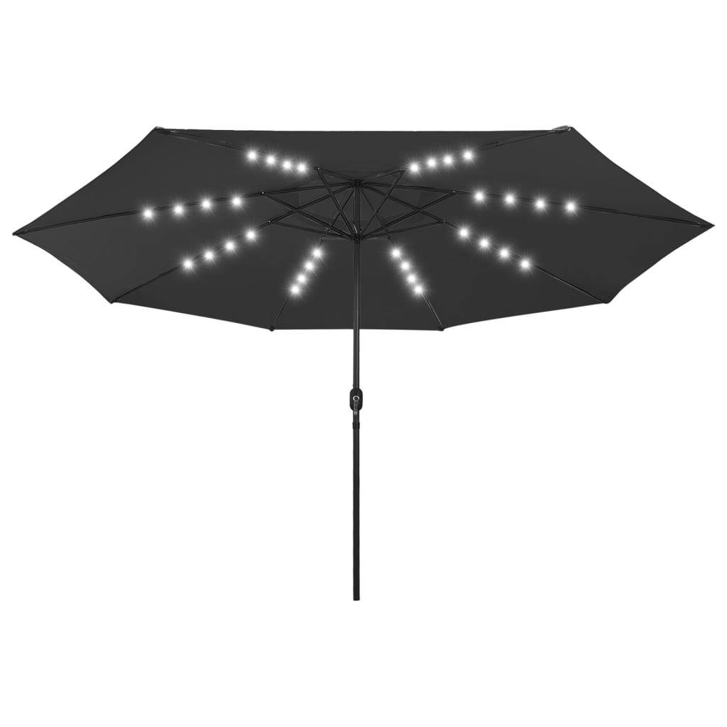 Sombrilla de jardín con luces LED negro 400 cm efe9905