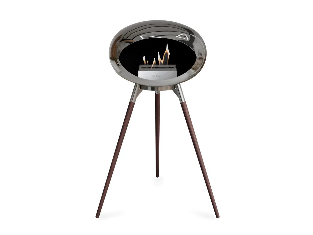 Chimenea de bioetanol de suelo alto cromo plata 2