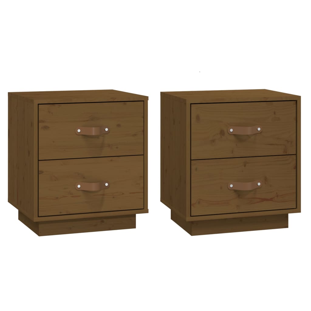 Casa lúmina - set de 2 mesita de noche marrón madeira 40 x 34 x 45 cm