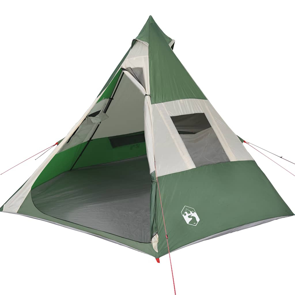 vidaXL tienda de campaña tipi para 7 personas impermeable verde