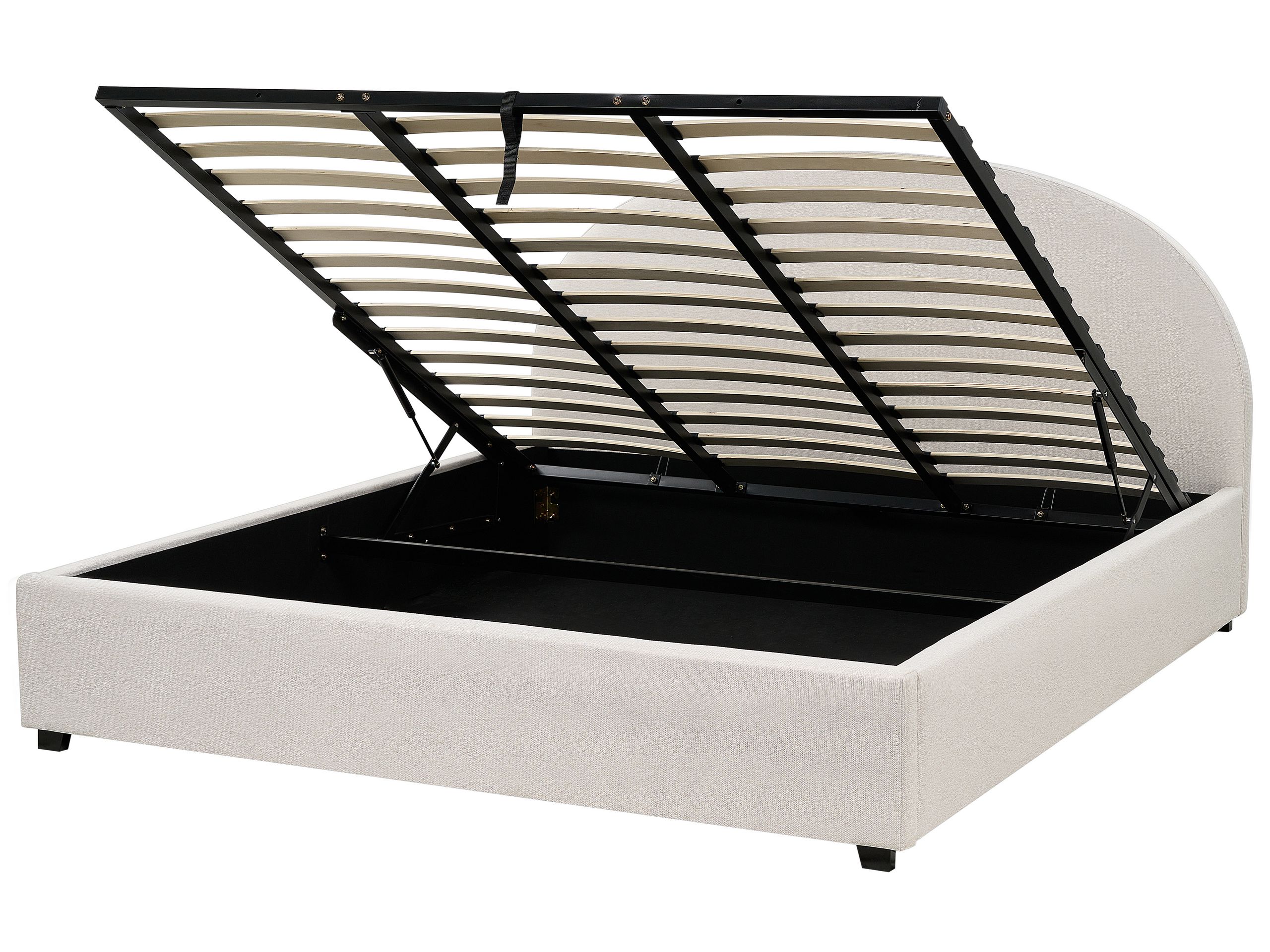 Cama con almacenaje vaucluse tela beige claro 180 x 200 cm