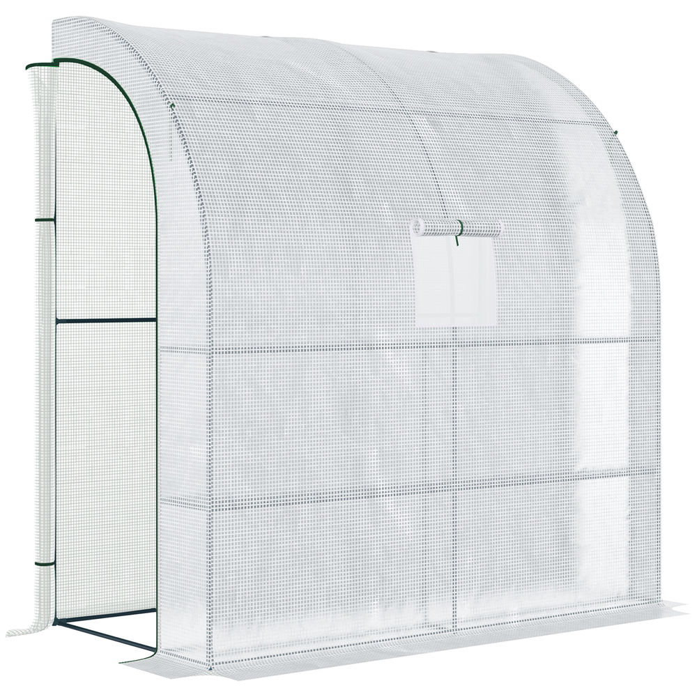 Invernadero 200x100x215 cm pe, acero color blanco Outsunny