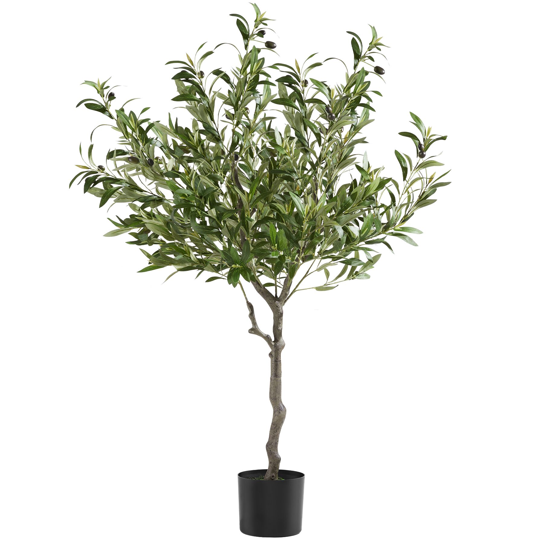 Árbol de olivo artificial, textura realista y gran volumen, 120 cm