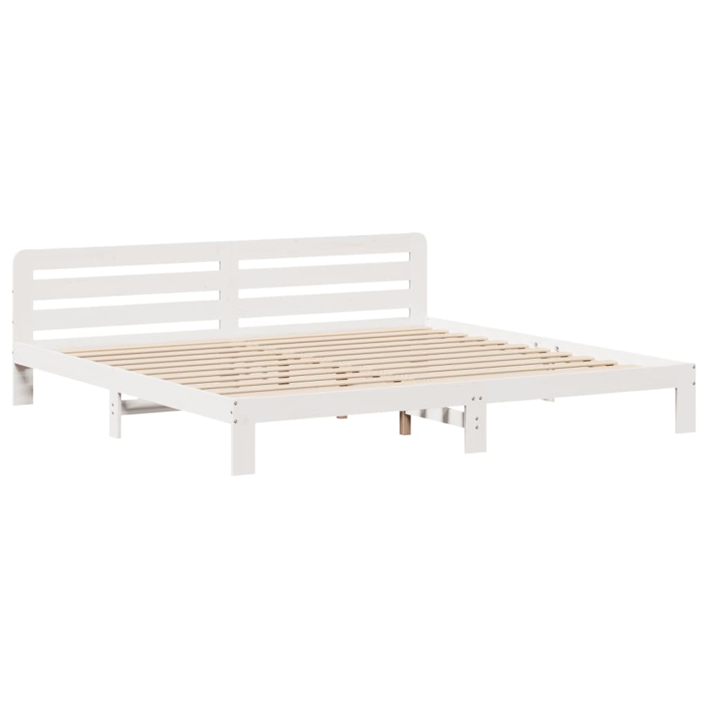 vidaXL cama sin colchón madera maciza de pino blanca 180x200 cm