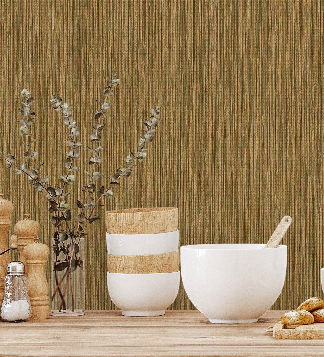 Papel pintado gaulan lavable fibra vegetal con textura en 10.6m²