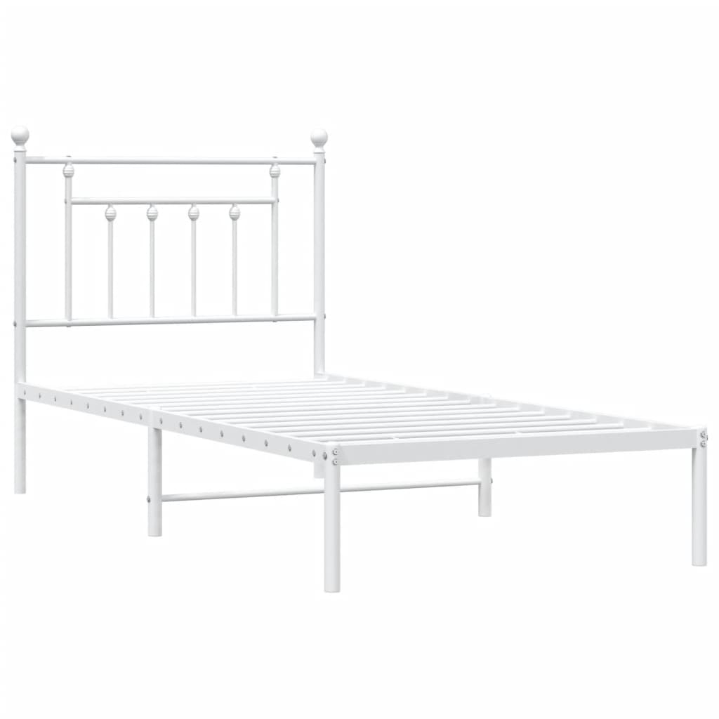 vidaXL estructura cama sin colchón con cabecero metal blanco 90x190 cm