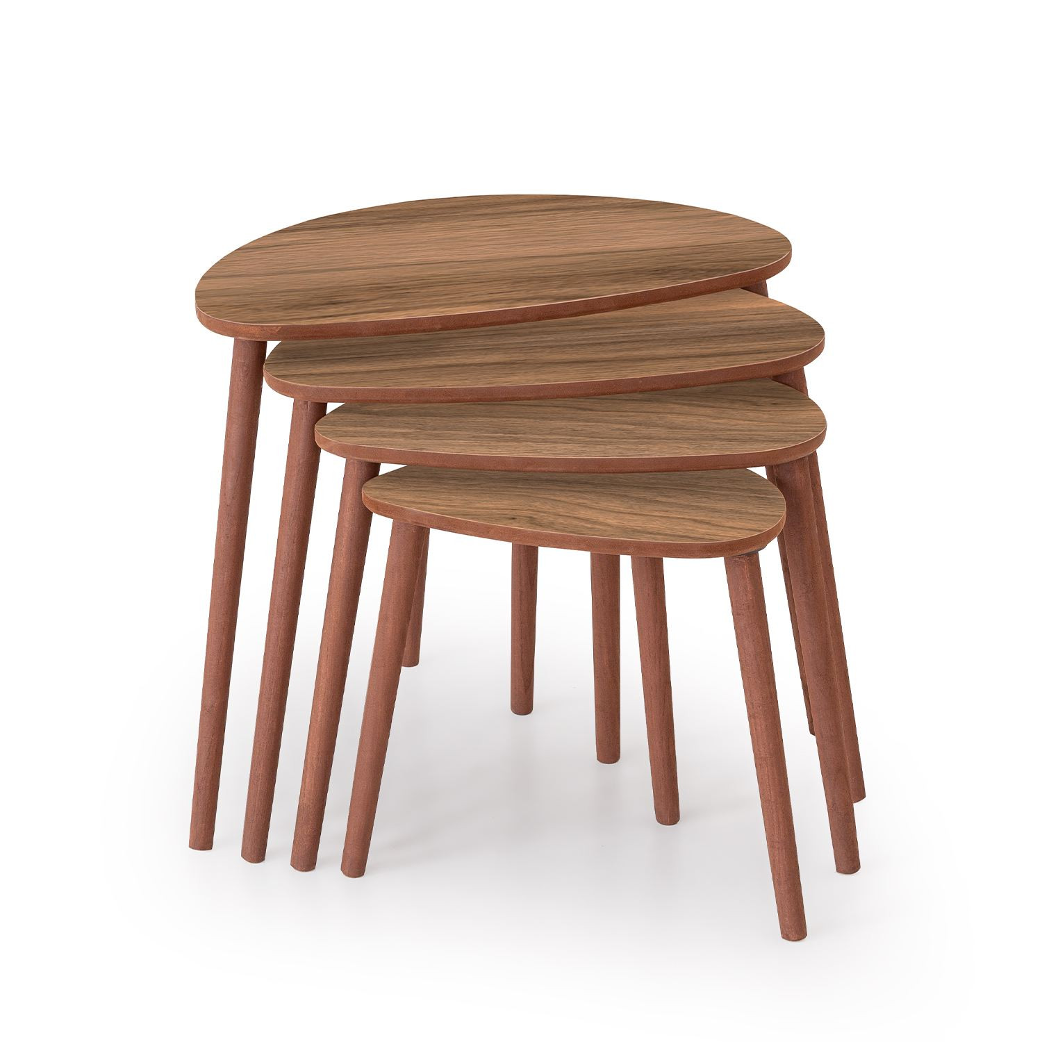 Mesa extensible (4 piezas) de madera <<nora>> 68 x 45 x 55 cm - nogal