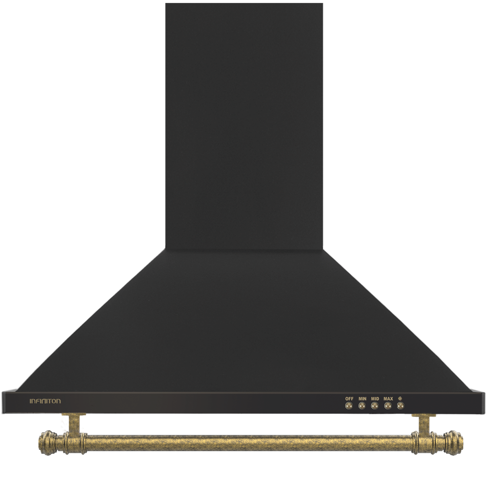 Campana infiniton cmpp-ru61 - negro-dorado, 60 cm, 500m³/h, piramidal