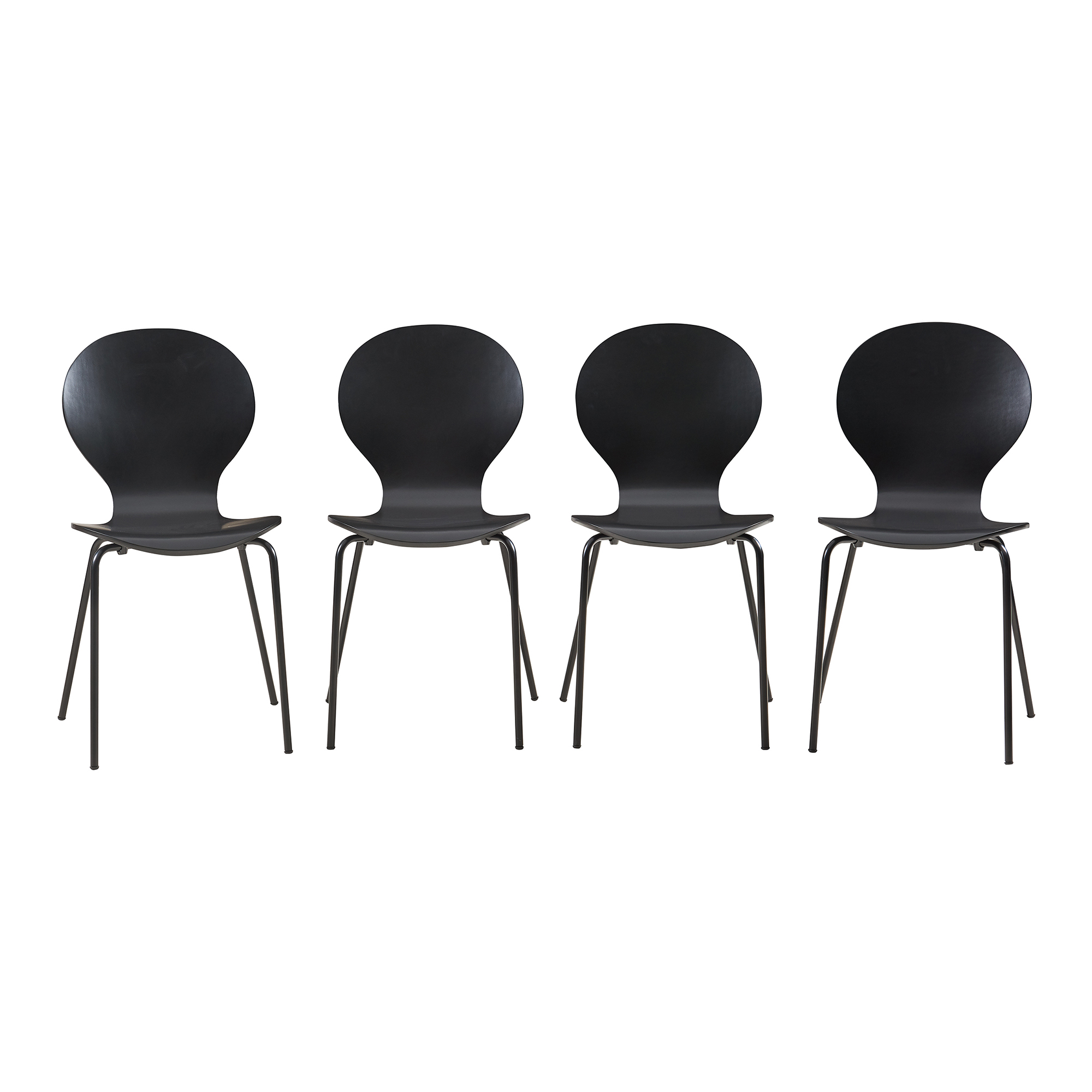 Conjunto de 4 sillas de comedor etne - negro [en.casa]