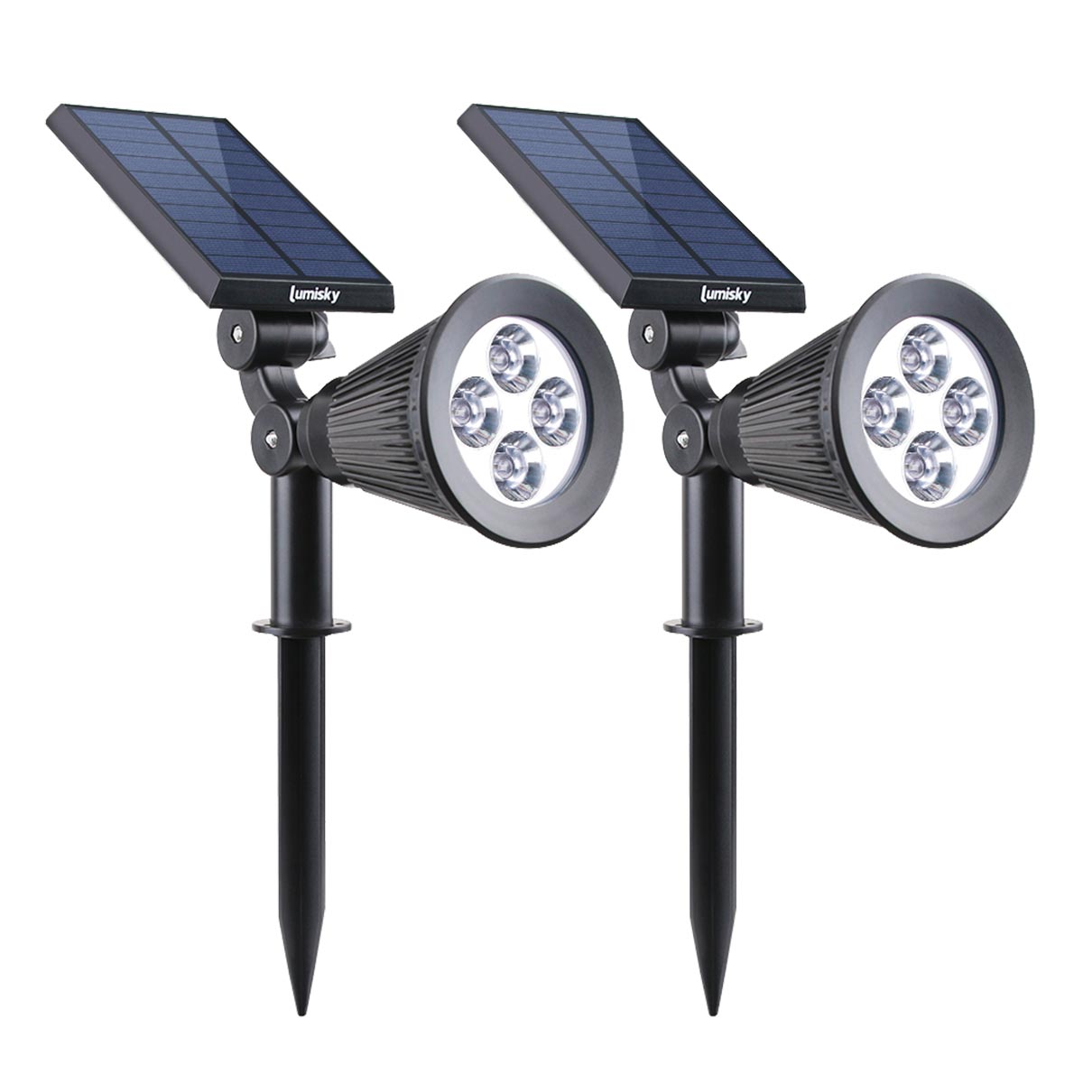 Juego de 2 focos solares 200lm spiky