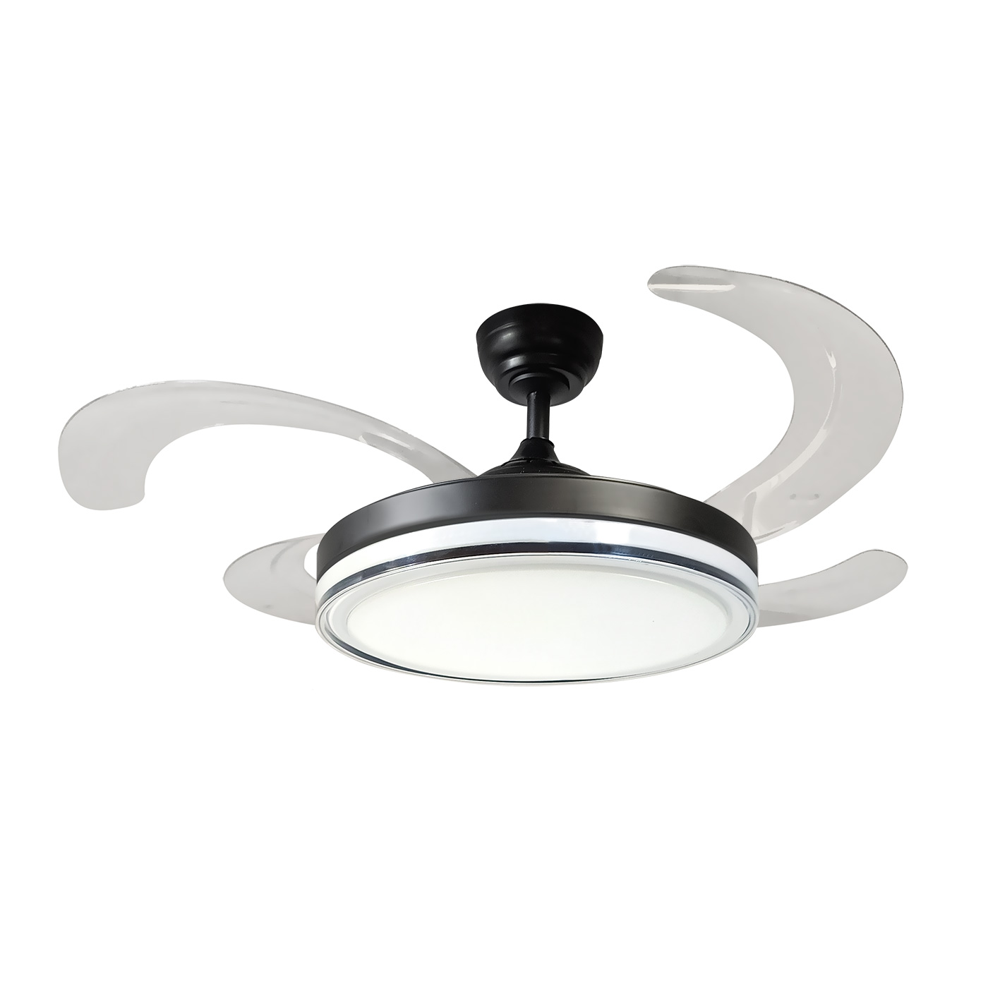 Ventilador de techo LED, motor dc, 6 vel, aspas plegables, ø110 cm, azabak