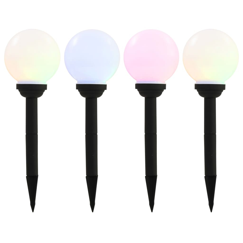 vidaXL lámparas solares esféricas de exterior 4 uds LED rgb 15 cm