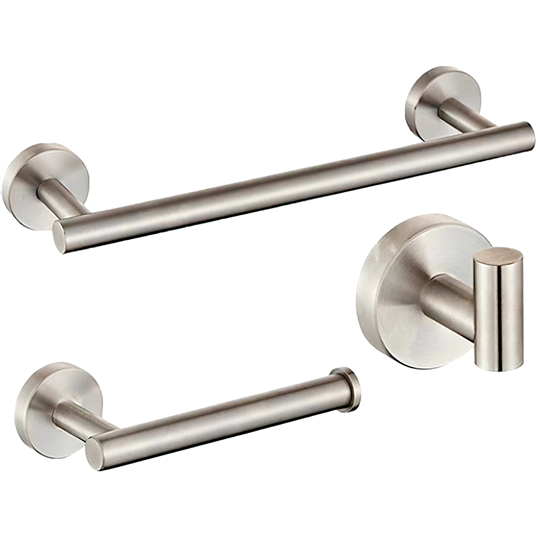 Valaz accesorios baño acero cepillado toallero 40cm+1percha+portarollos