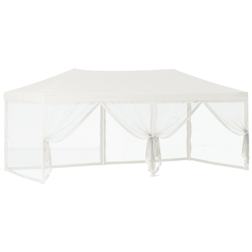 vidaXL carpa para fiestas plegable con paredes laterales crema 3x6 m