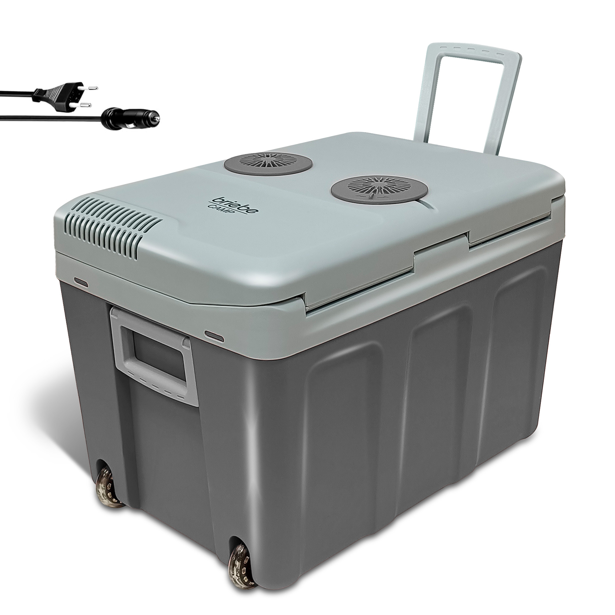 Nevera portátil eléctrica de viaje, coche, ca briebe cf1155 gris 58 w