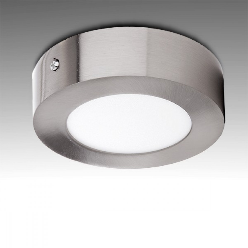 Luminária de teto LED 6w 600lm 6000ºk circular níquel acetinado 50.000h [