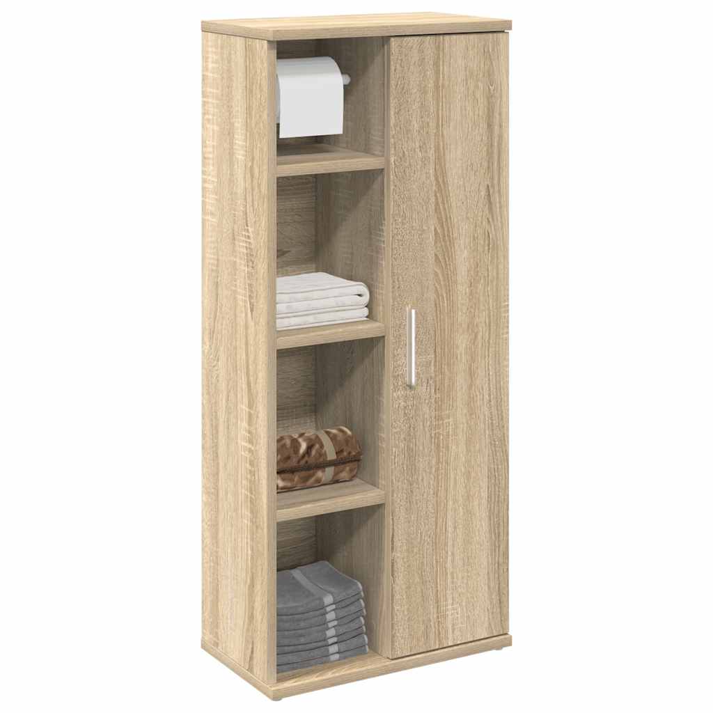Mueble de baño con portarrollos roble sonoma 39x22x90 cm