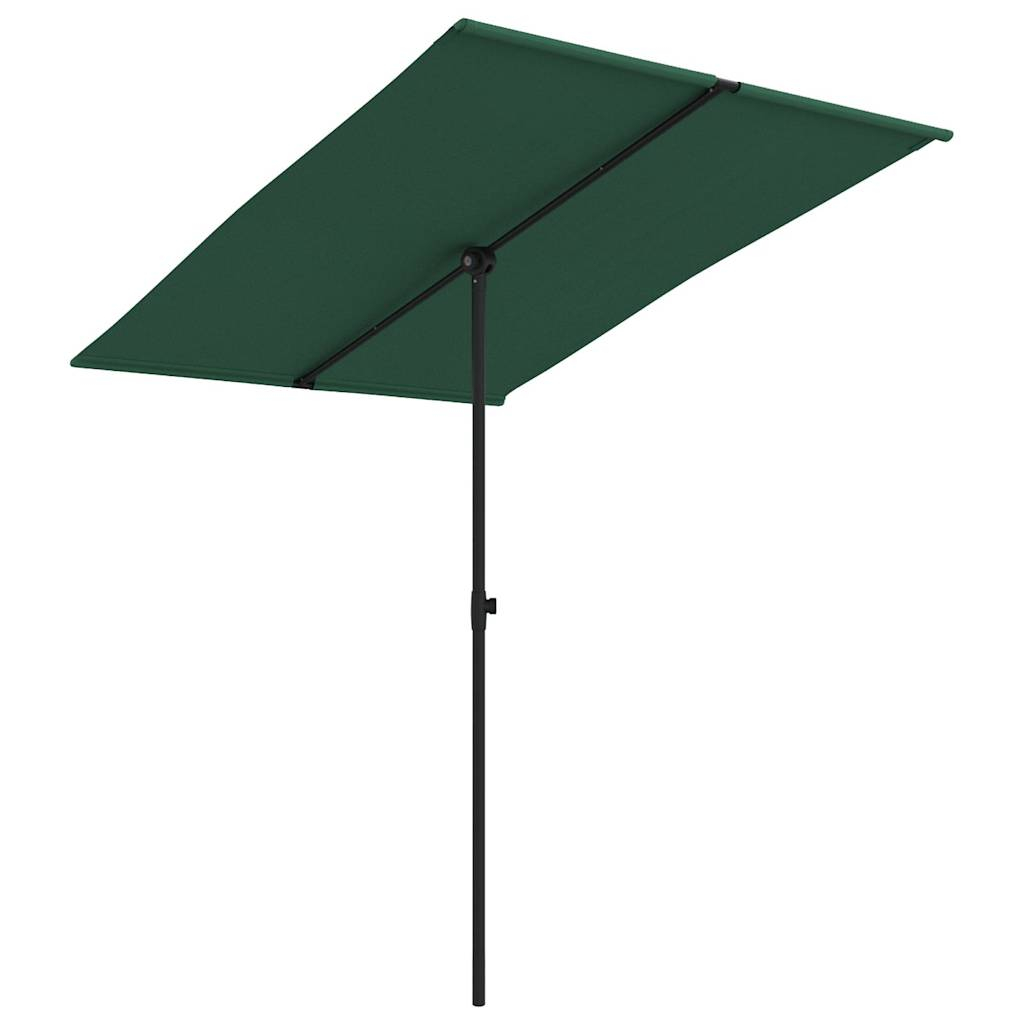 vidaXL sombrilla de jardín con palo de aluminio verde 2x1,5 m