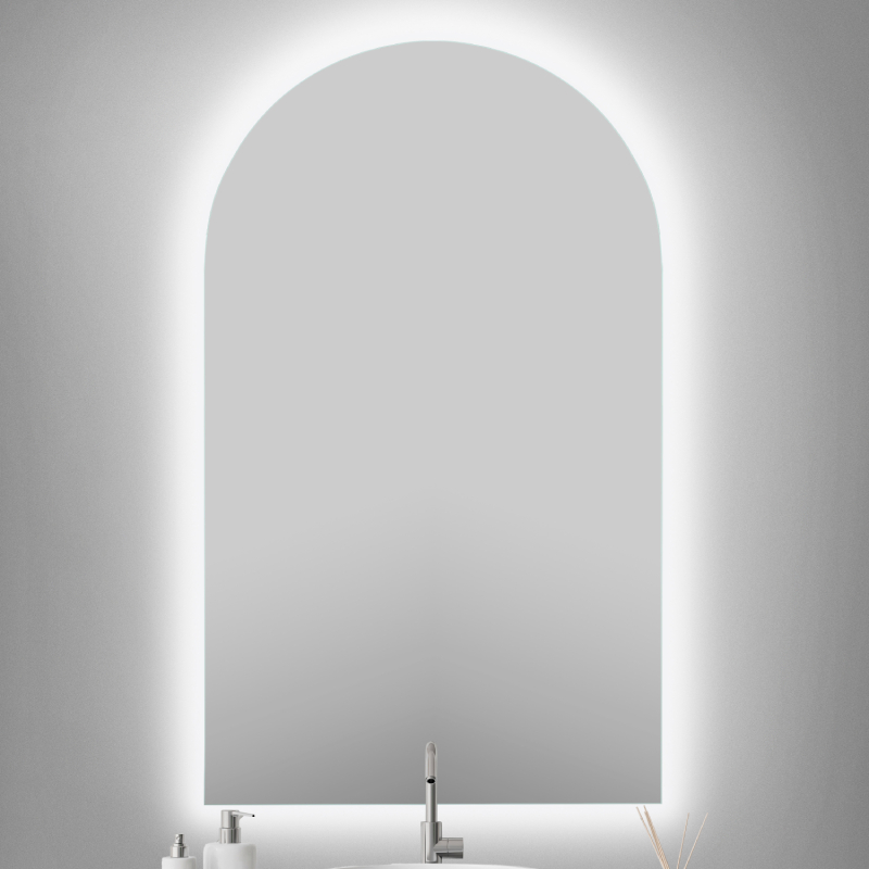 Espejo de baño LED arqueado b-963 retroiluminado– 50x90 cm