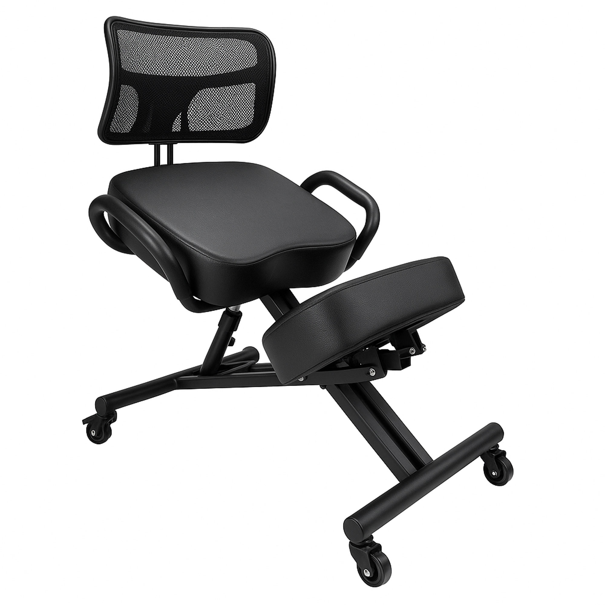 Neil - silla taburete postural ortopédico con respaldo max 110 kg negro