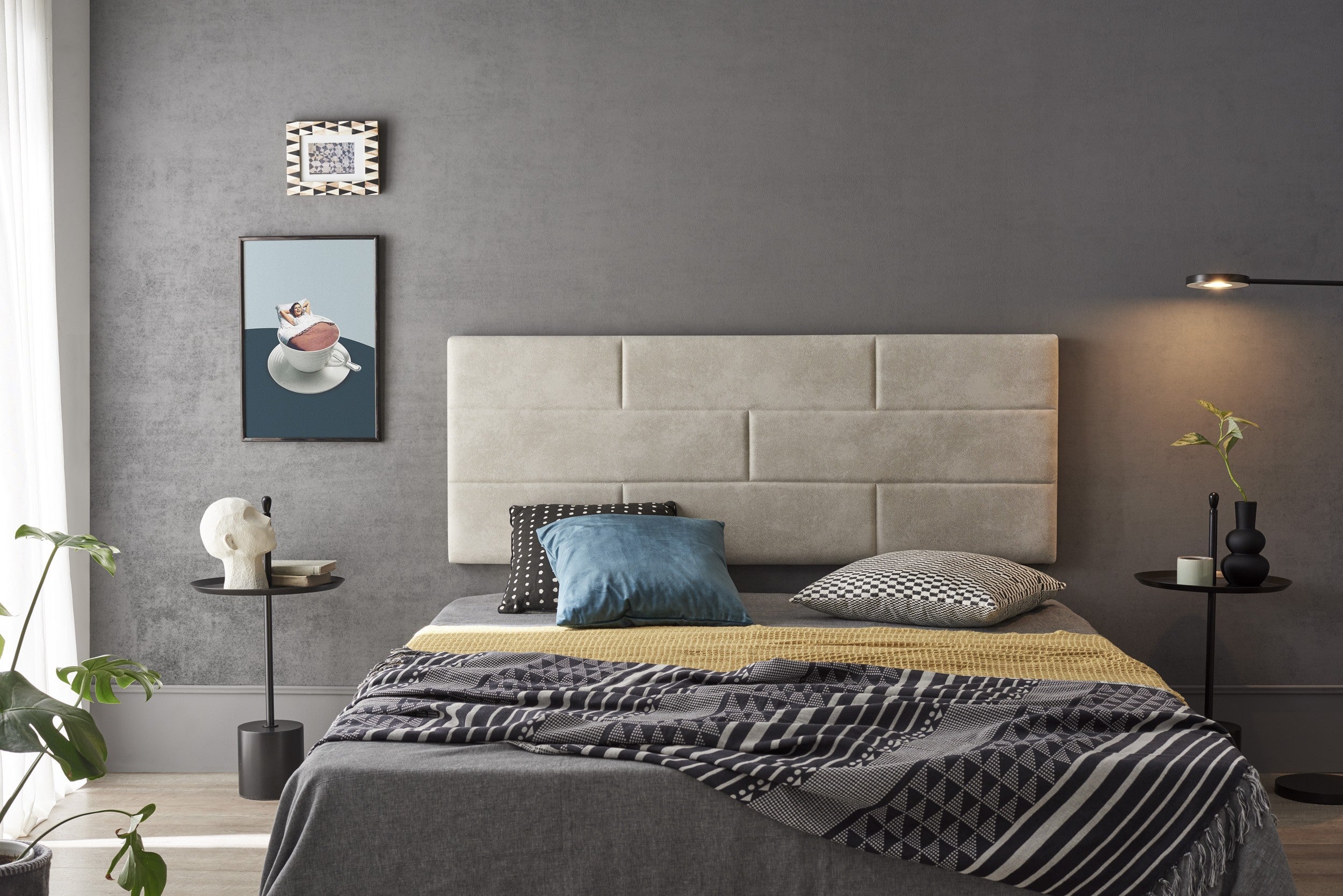 Cabecero de cama 80 ladrillos tela antimanchas