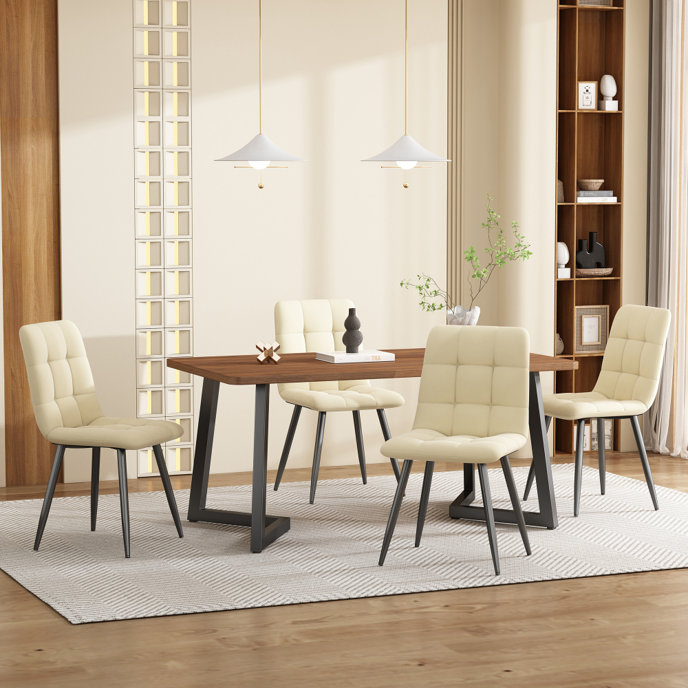 Mesa de comedor rectangular mdf negro nogal 75x117x68cm