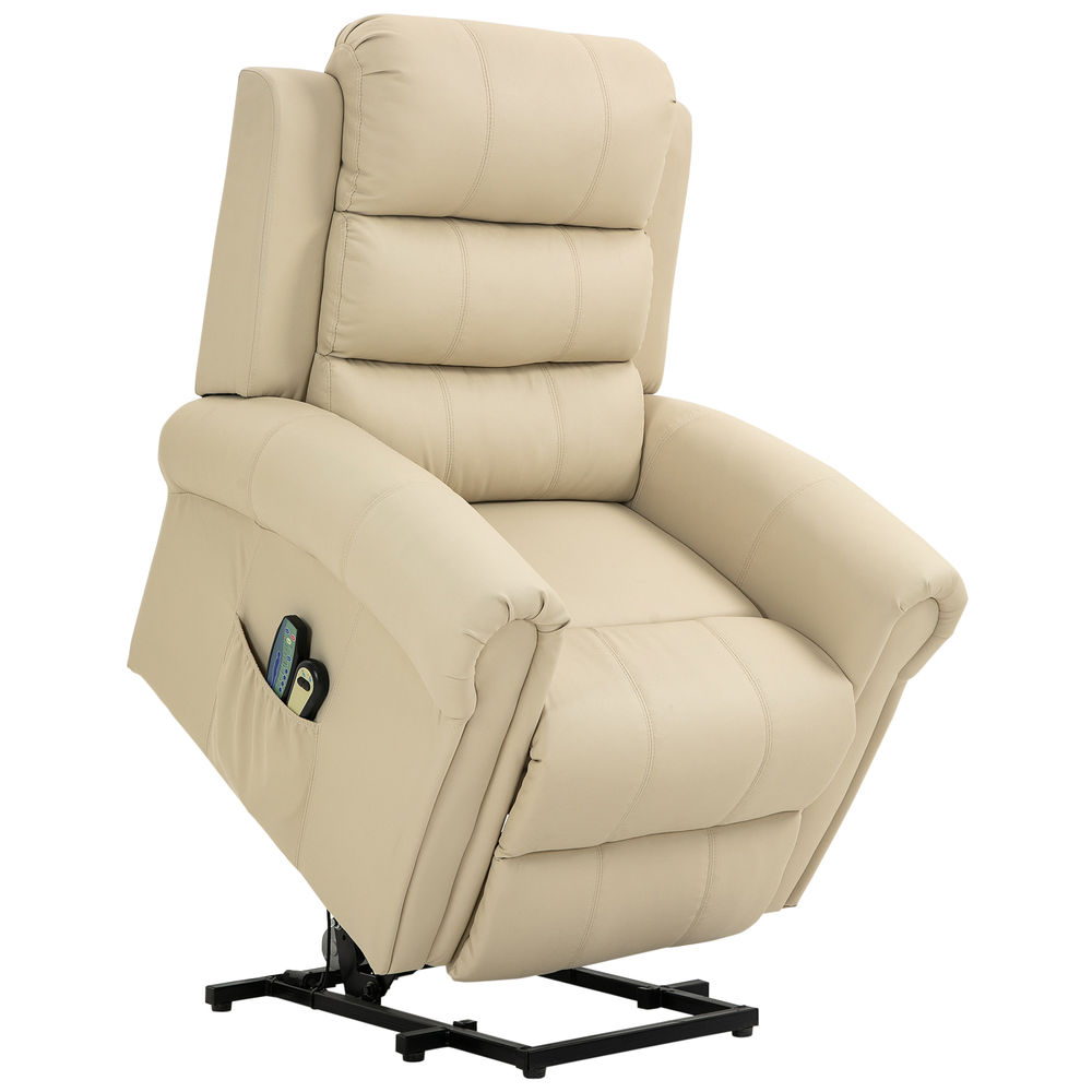 Sillón elevador 98x96x105 cm pu, metal color beige Homcom