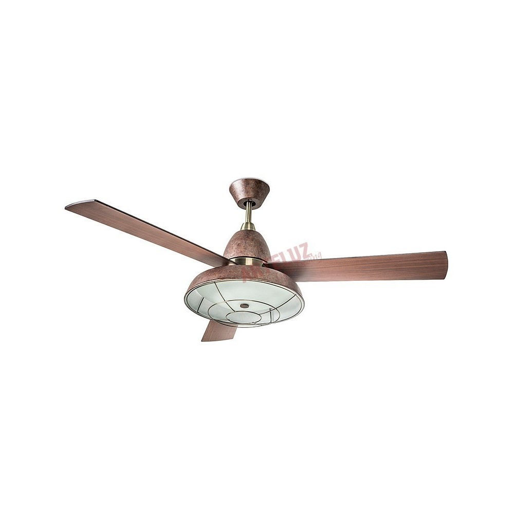 Ventilador de techo vintage marron 132cm