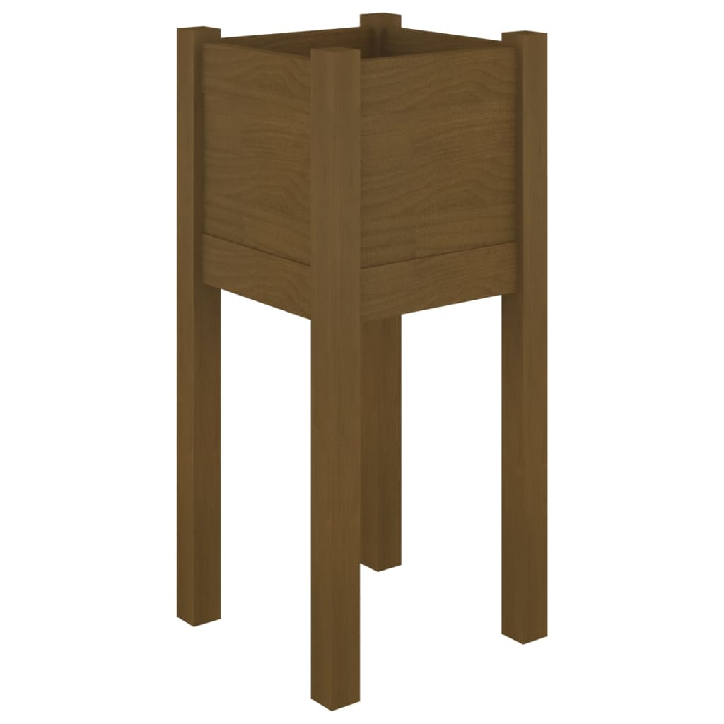 vidaXL jardinera de madera maciza de pino marrón miel 31x31x70 cm