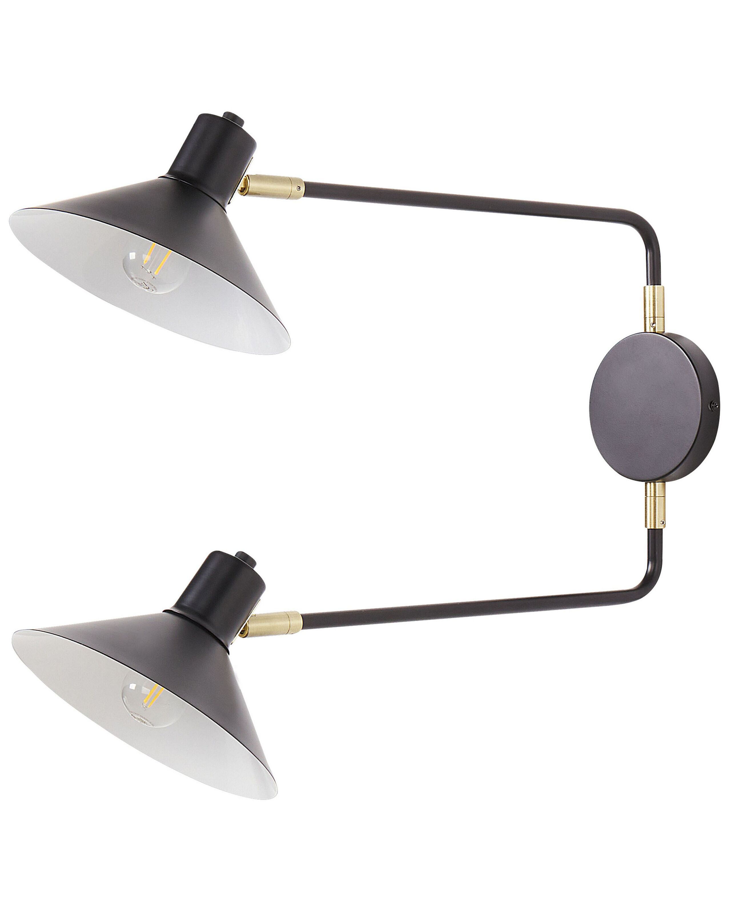 Lámpara de pared kadassa ajustable metal negro