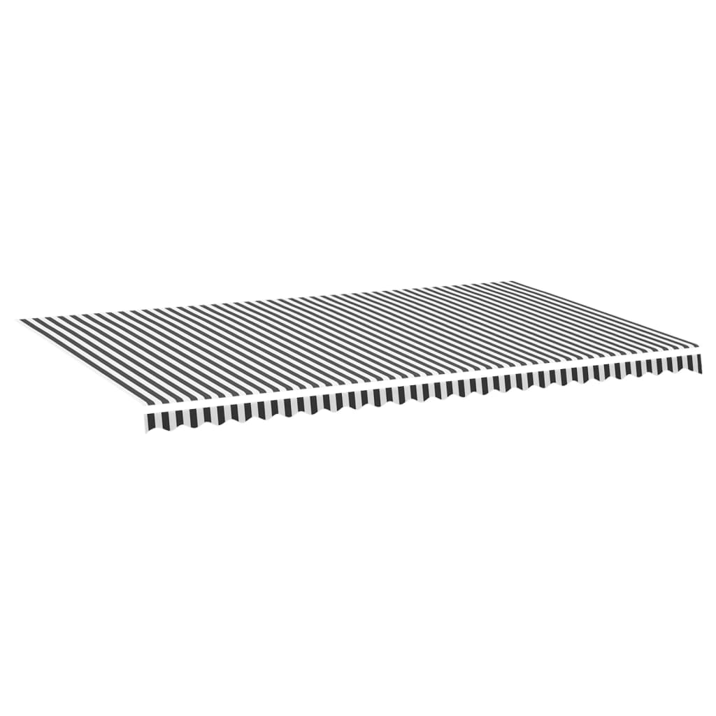 vidaXL tela de repuesto para toldo gris antracita y blanco 6x3,5 m