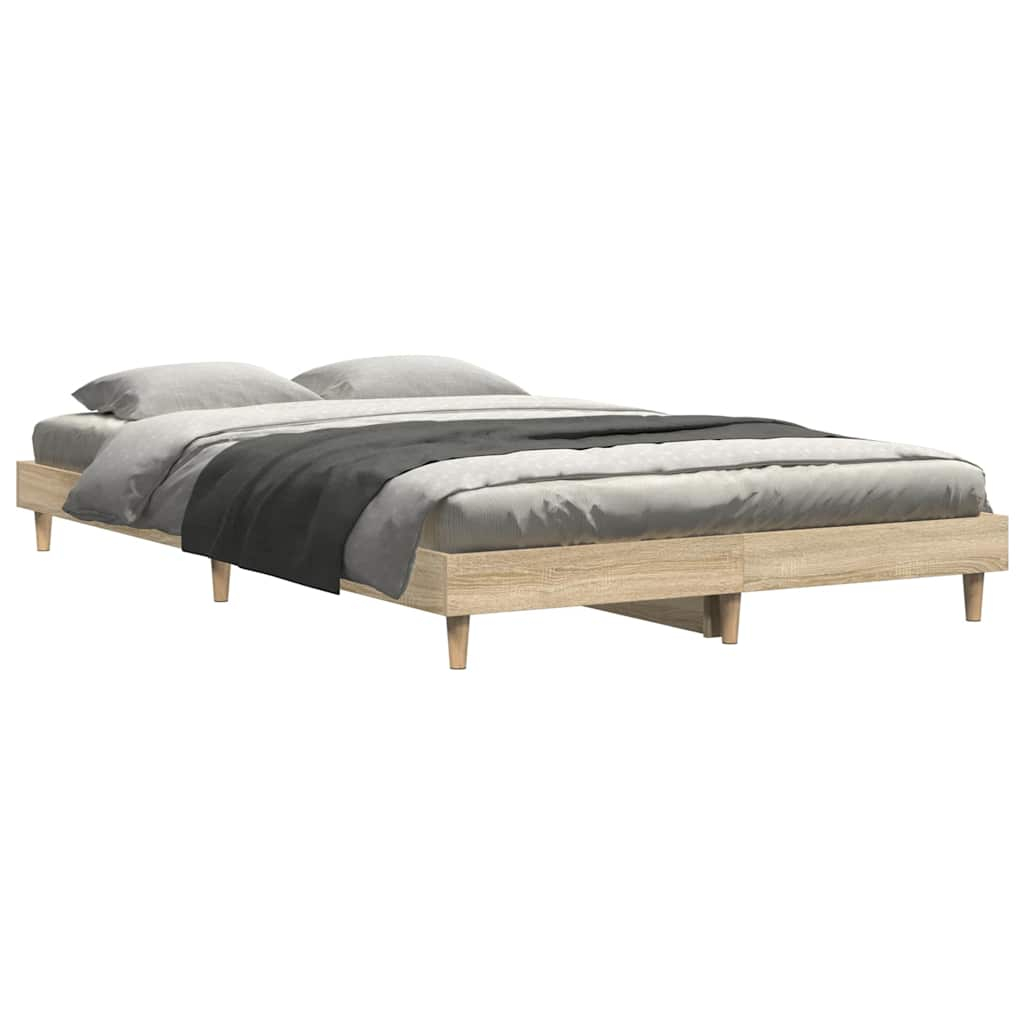 vidaXL estructura de cama sin colchón madera roble sonoma 120x200 cm