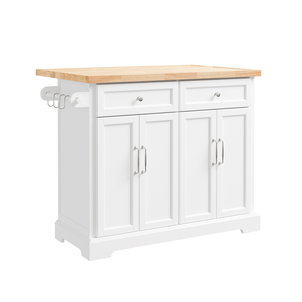 Sobuy carro de cocina set de 2 con 2 cajones y 4 puertas