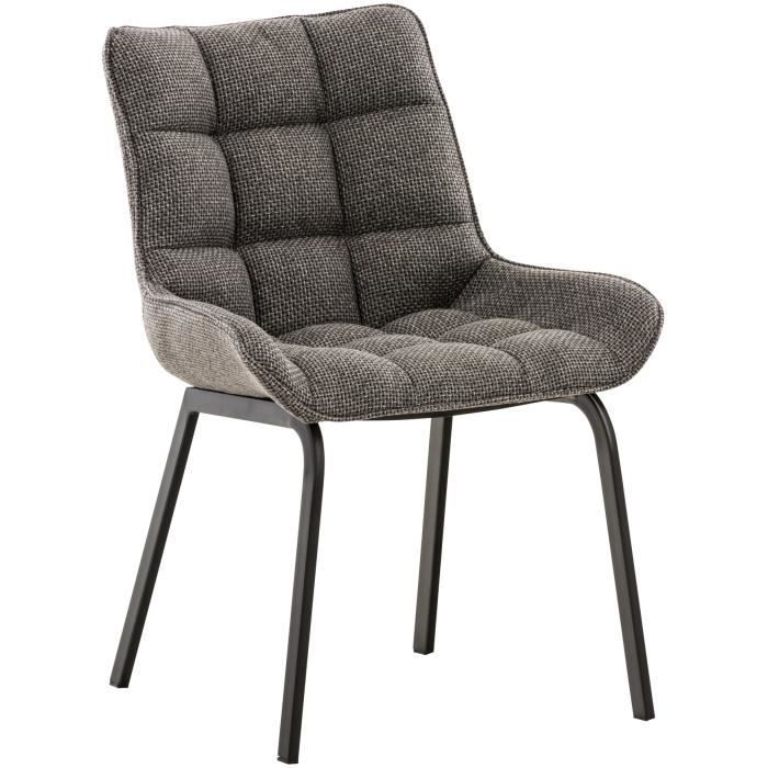 Silla tapizada saranda gris titanio - metal - 1 ud.