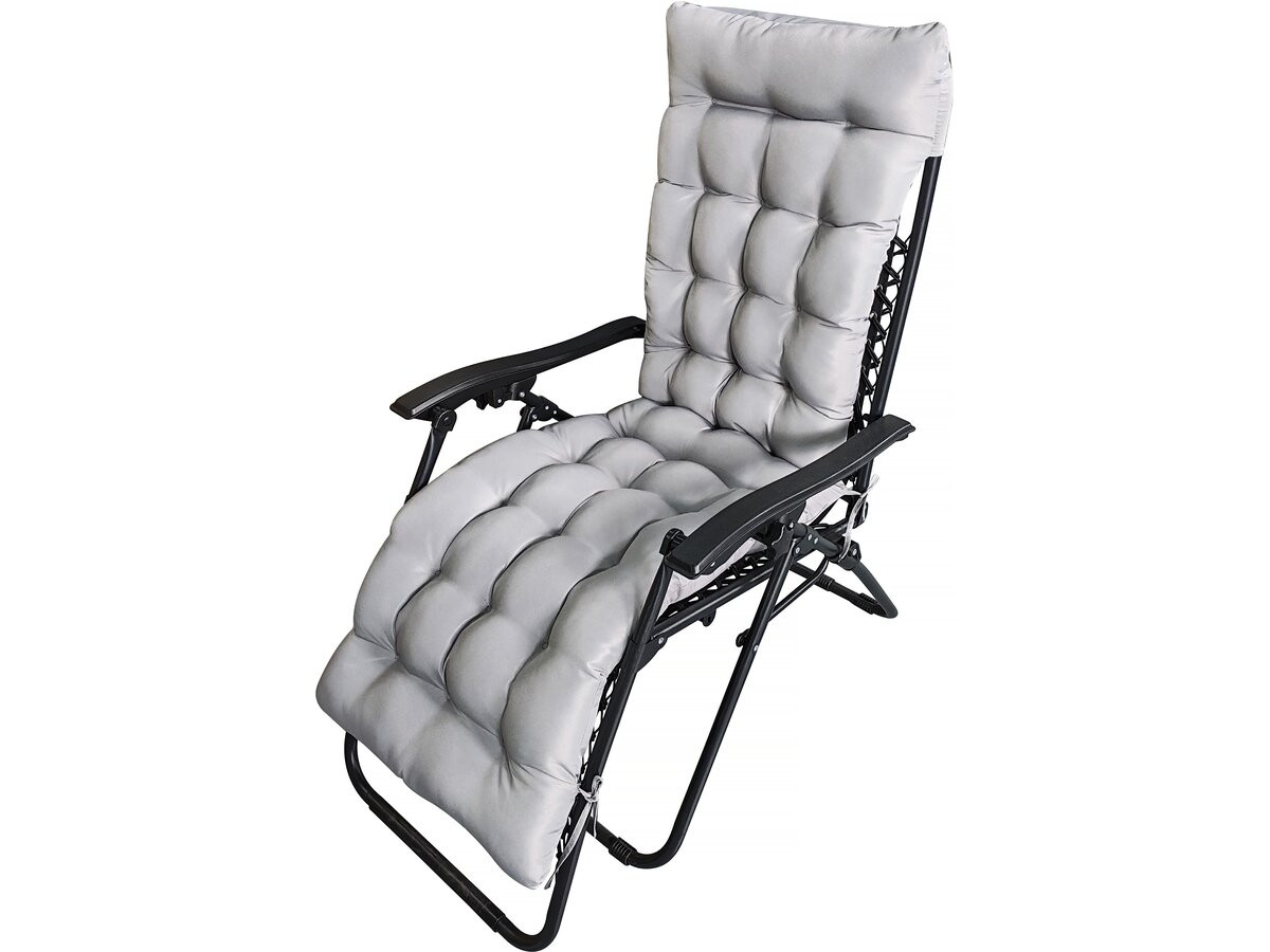 Cojín para sillón de jardín de tela <<romy>> - 164 x 52 x 10 cm - gris clar