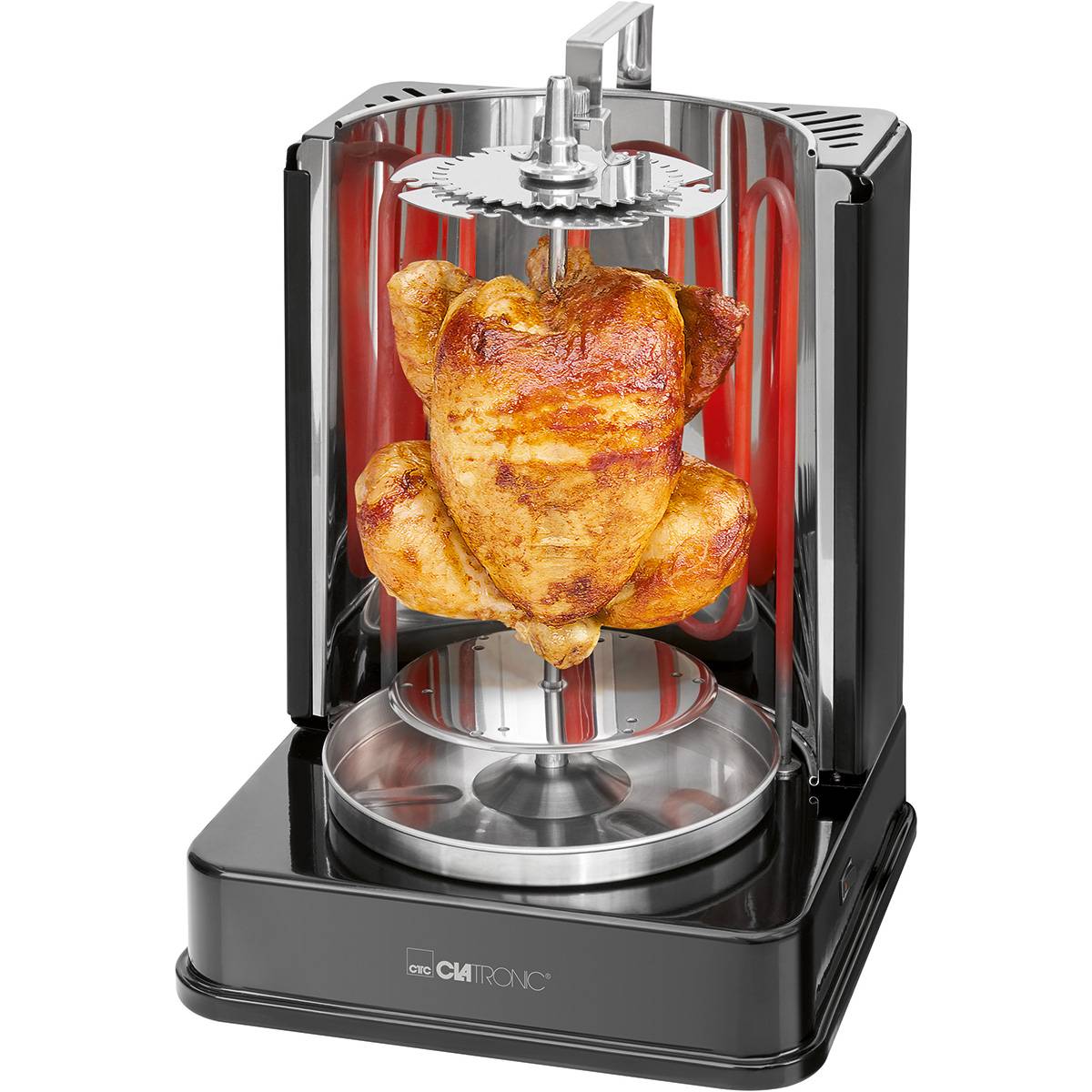 Asador vertical giratorio, pollo, doner kebab clatronic dvg 3686 negro/gris