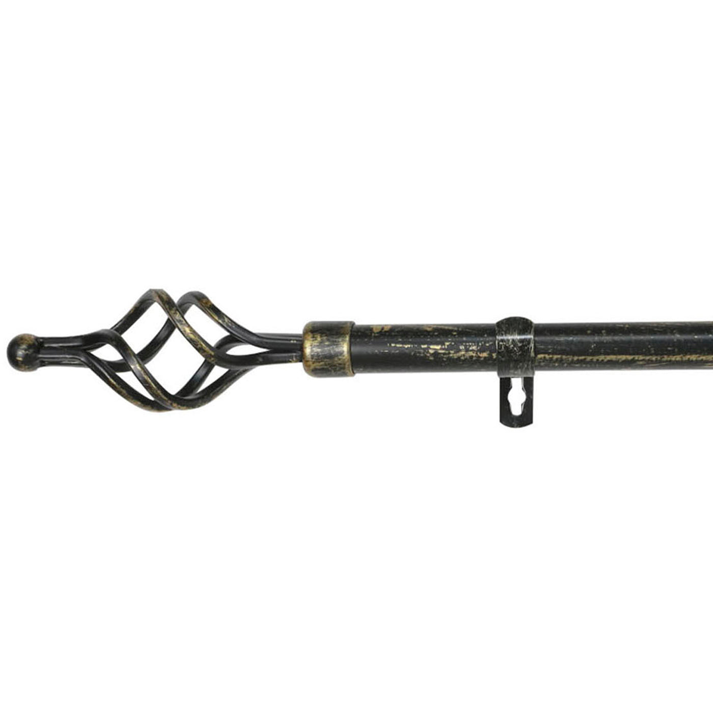 Barra de forja extensible y decorativa(negro+dorado, 120-210cm trenza)