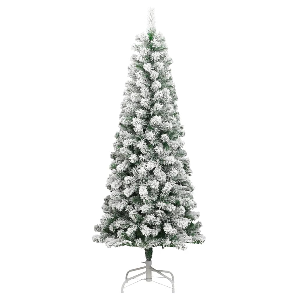 Árbol de navidad artificial con bisagras y nieve flocada 210 cm es1394