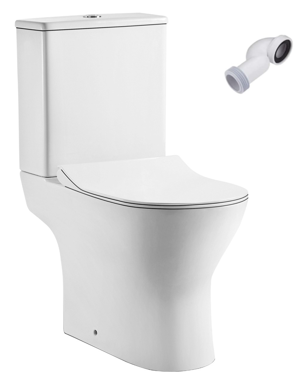 Wc inodoro redondo | blanco brillo | asiento caída amortiguada rimless